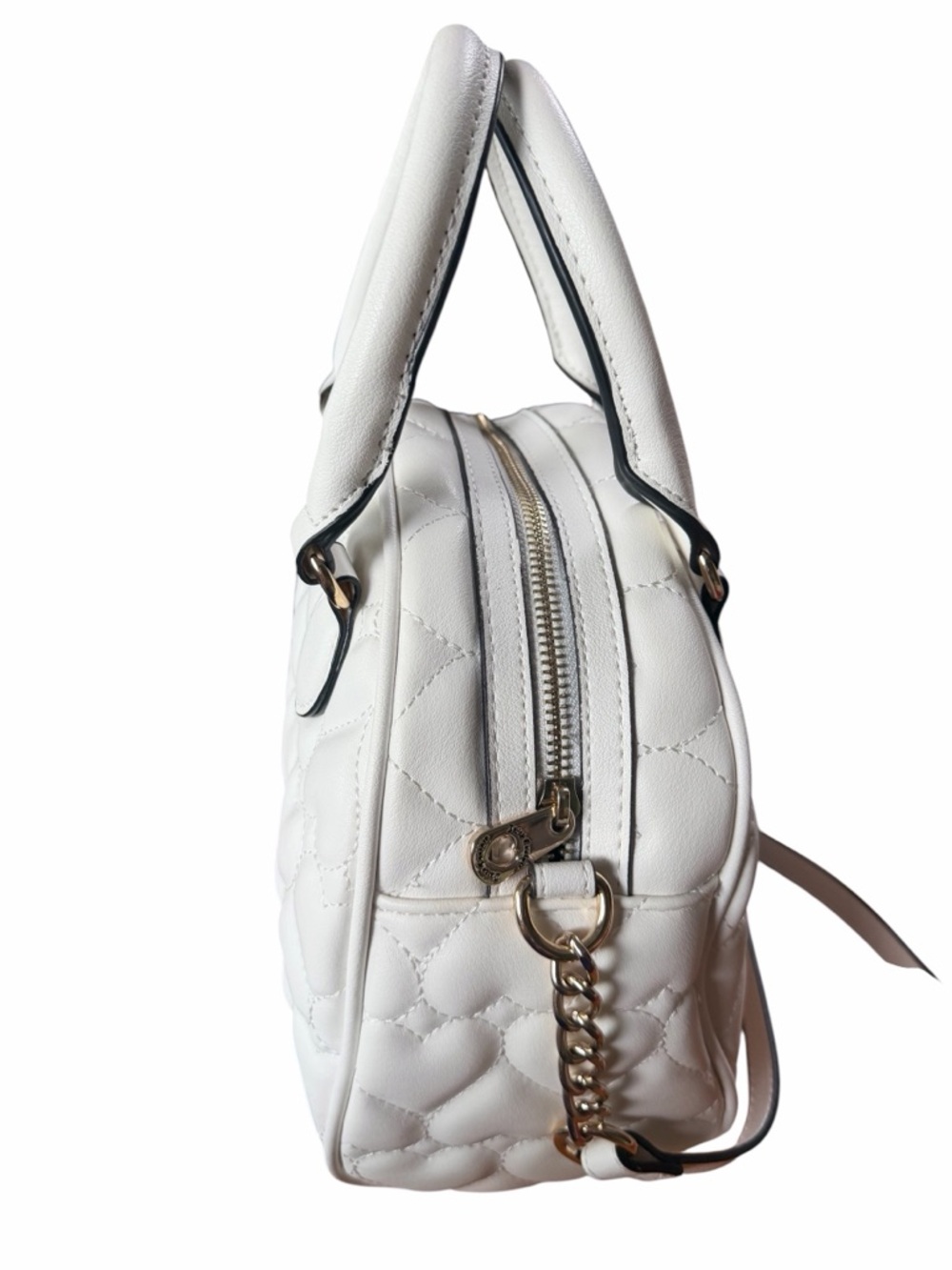 NWT Juicy Couture Flawless Dome Satchel Heart Quilt White Crossbody Bag Handbag - Picture 7 of 10